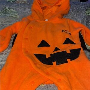 Orange bat Pumpkin Baby Onesie